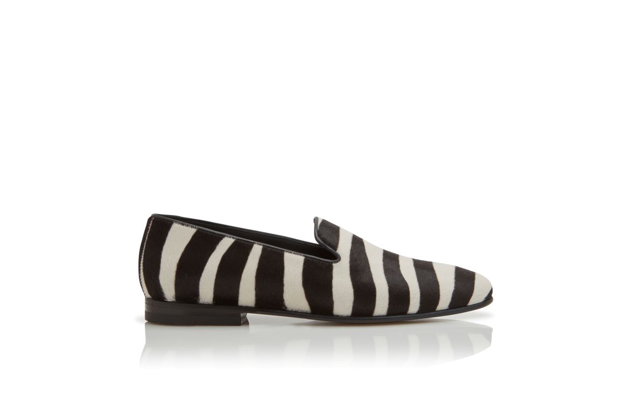 Mocassins de Couro de Bezerro com Estampa Zebra