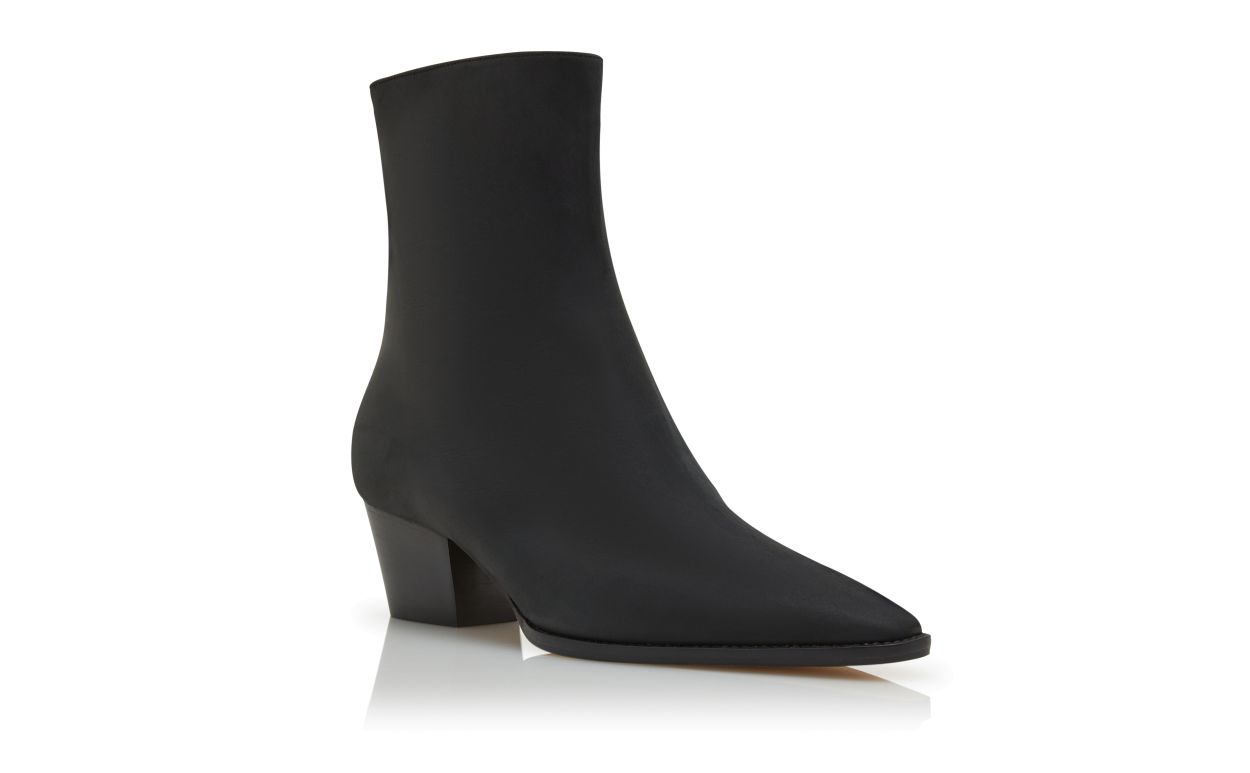 Botas de Cano Médio em Nubuck Preto