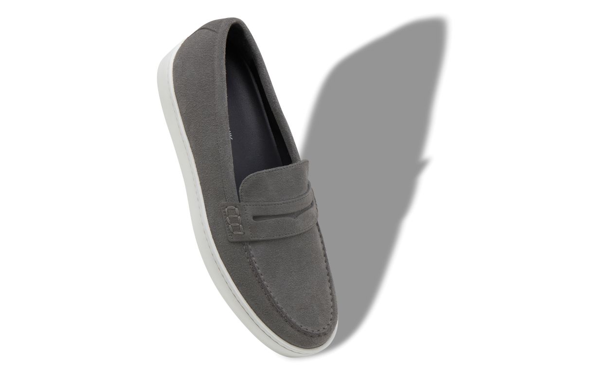 Mocassim Slip On de Camurça Cinza