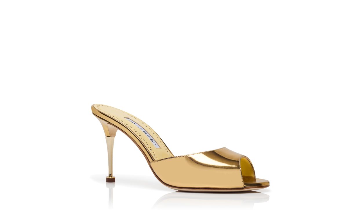 Mules de Couro de Novilho Dourado