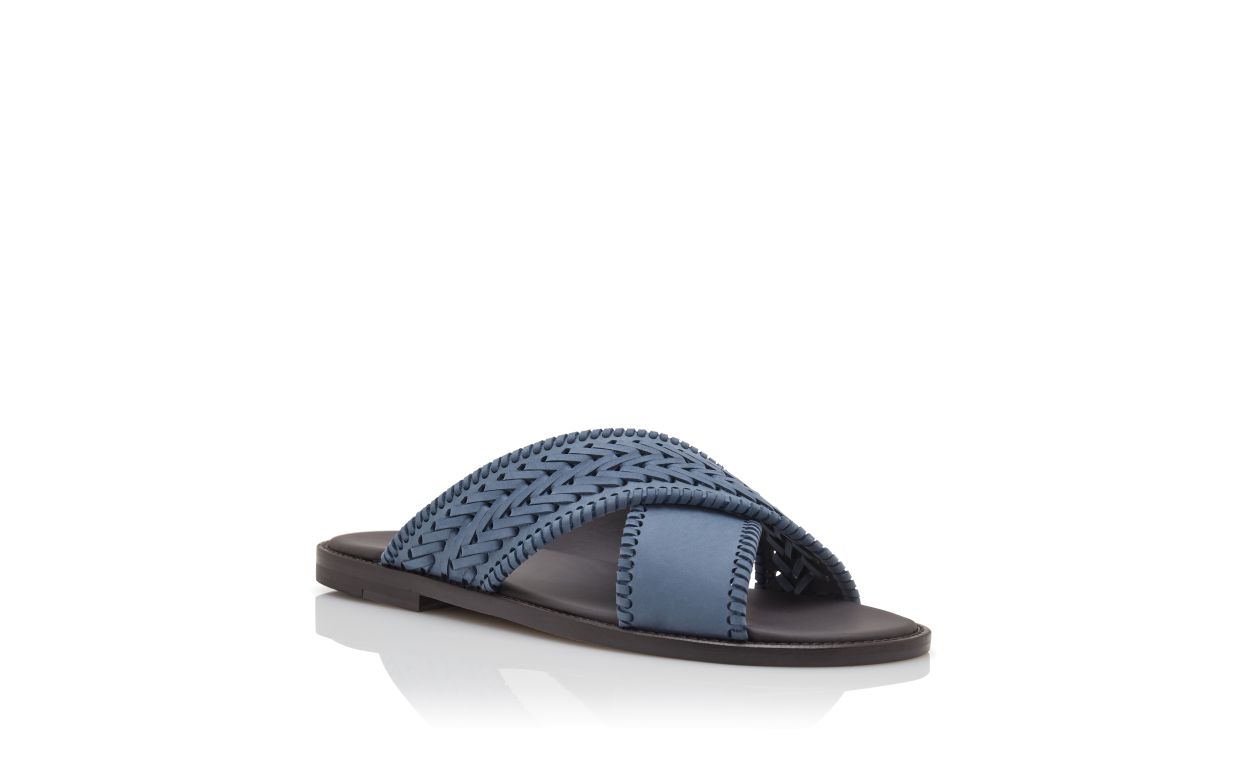 Sandalhas de Nubuck Azul Claro