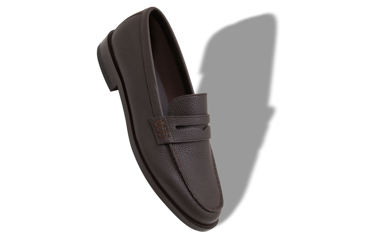 Mocassins de Couro de Novilho Marrom Escuro
