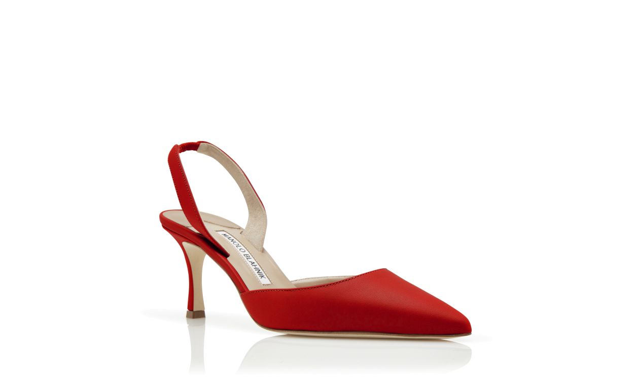 Sapatilhas Slingback de Couro Nappa Vermelho