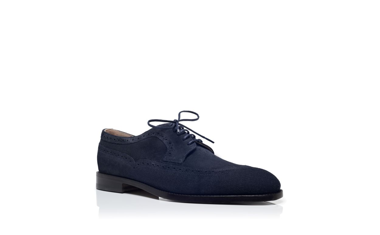 Oxfords de Camurça Azul-Marinho com Cadarços