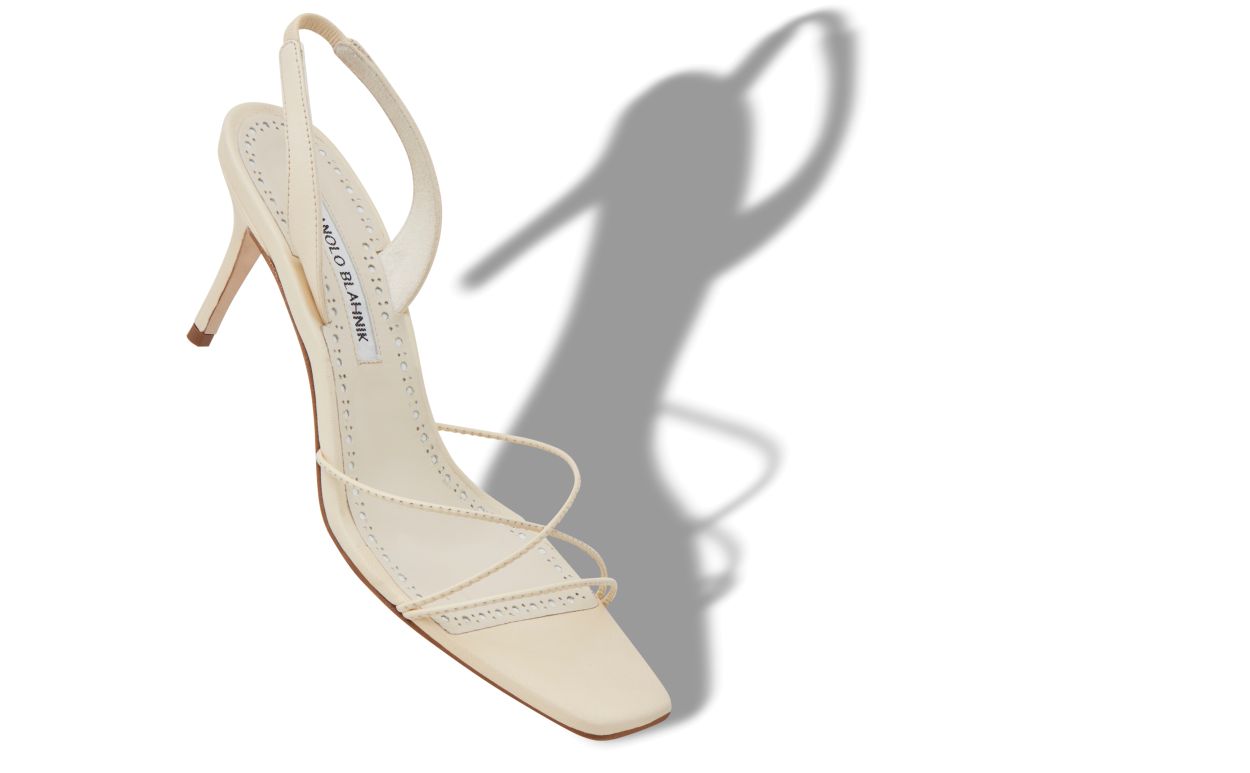 Sandalhas Slingback de Couro Nappa Cream