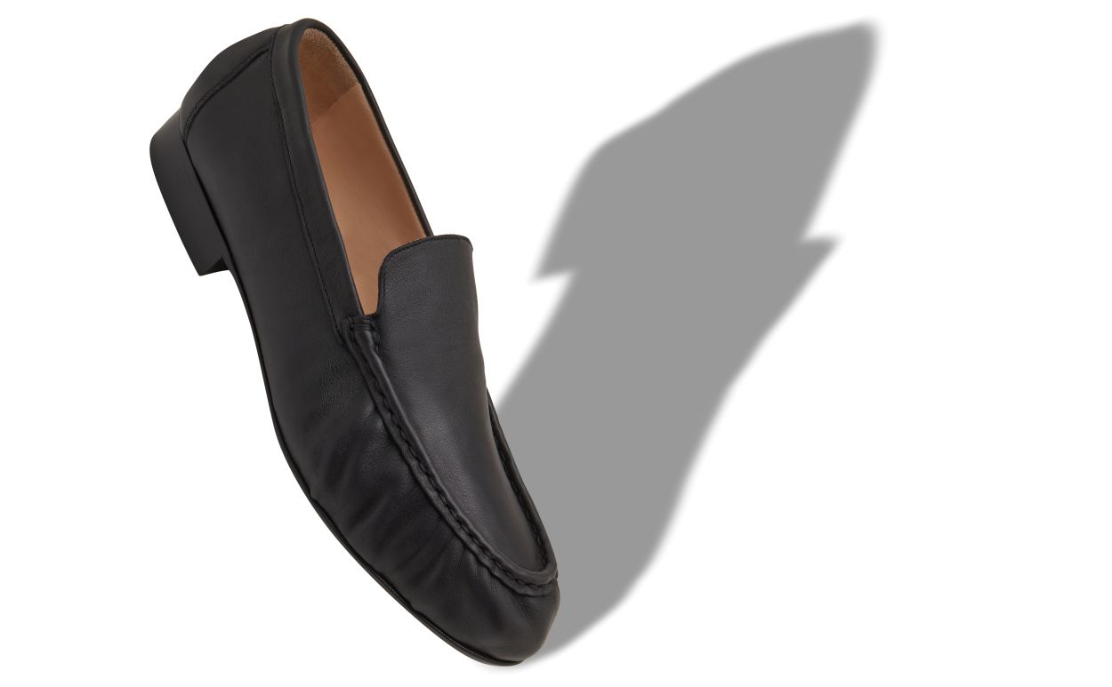 Mocassins de Couro de Novilho Preto