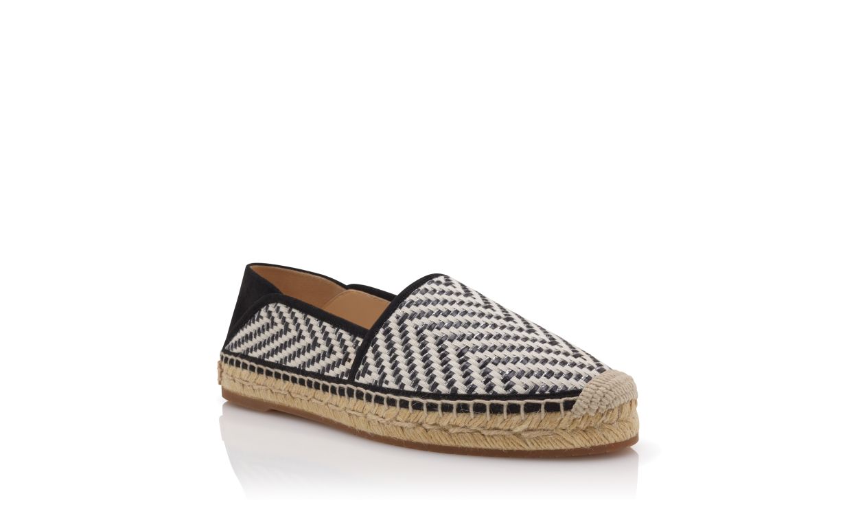 Espadrilles de Raffia Preto e Branco
