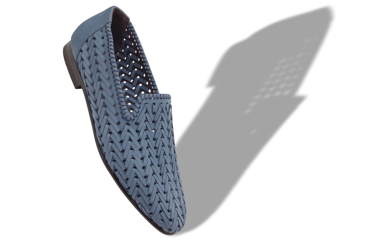 Mocassins de Nubuck Azul Claro Tecidos