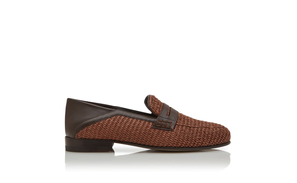 Mocassins de Raffia Marrom Escuro