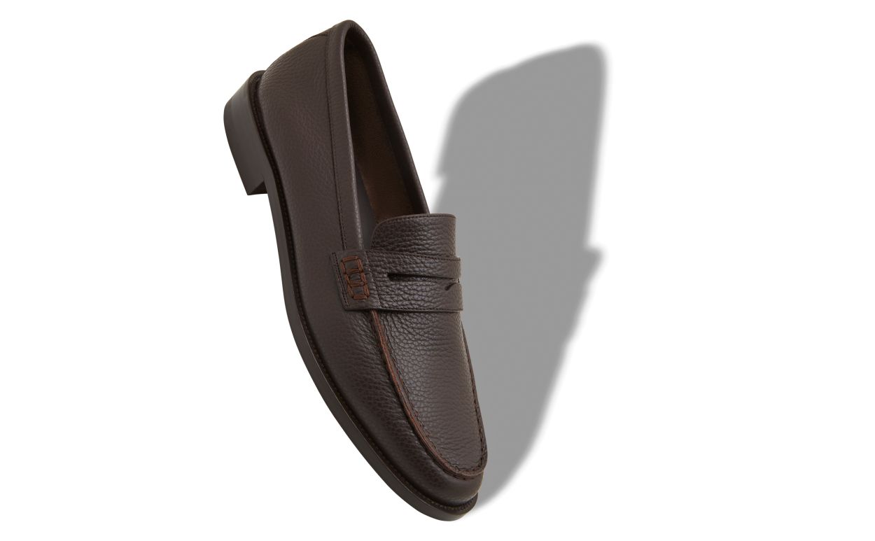 Mocassins de Couro de Novilho Marrom Escuro