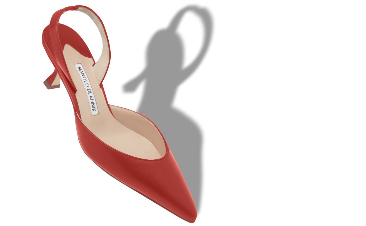 Sapatilhas Slingback de Couro Nappa Vermelho