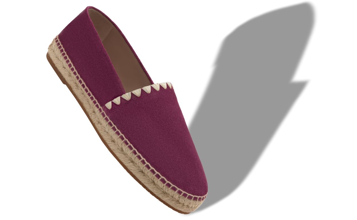 Espadrilhas de Camurça de Novilho Vermelho Escuro