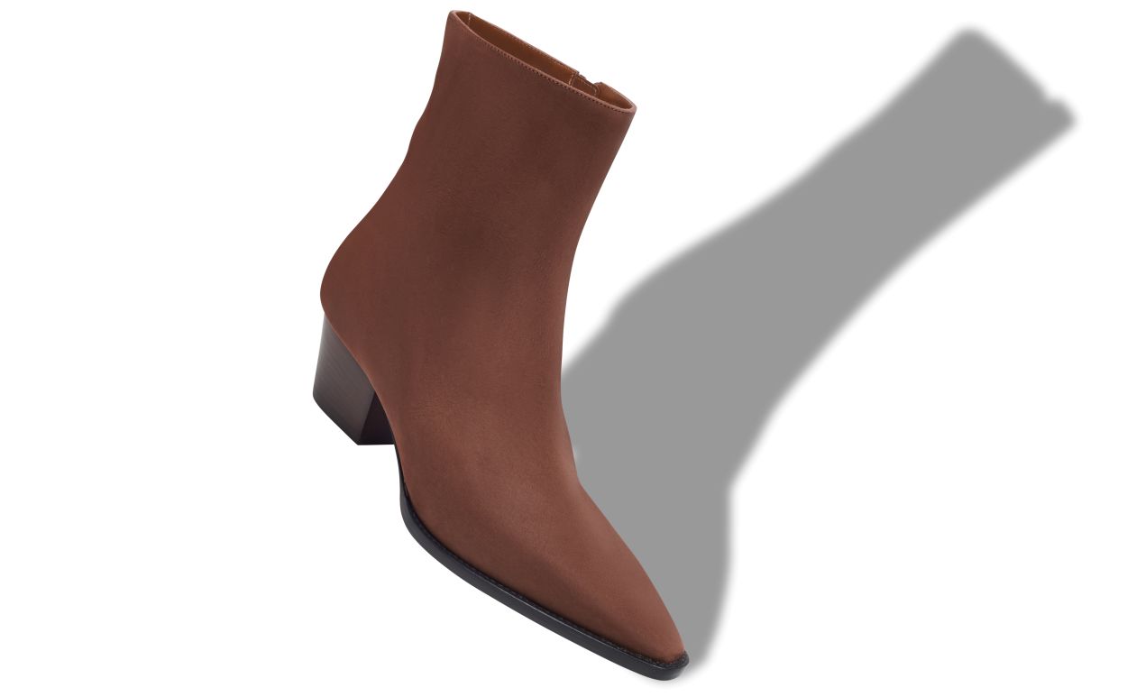 Botas de tornozelo em nubuck marrom