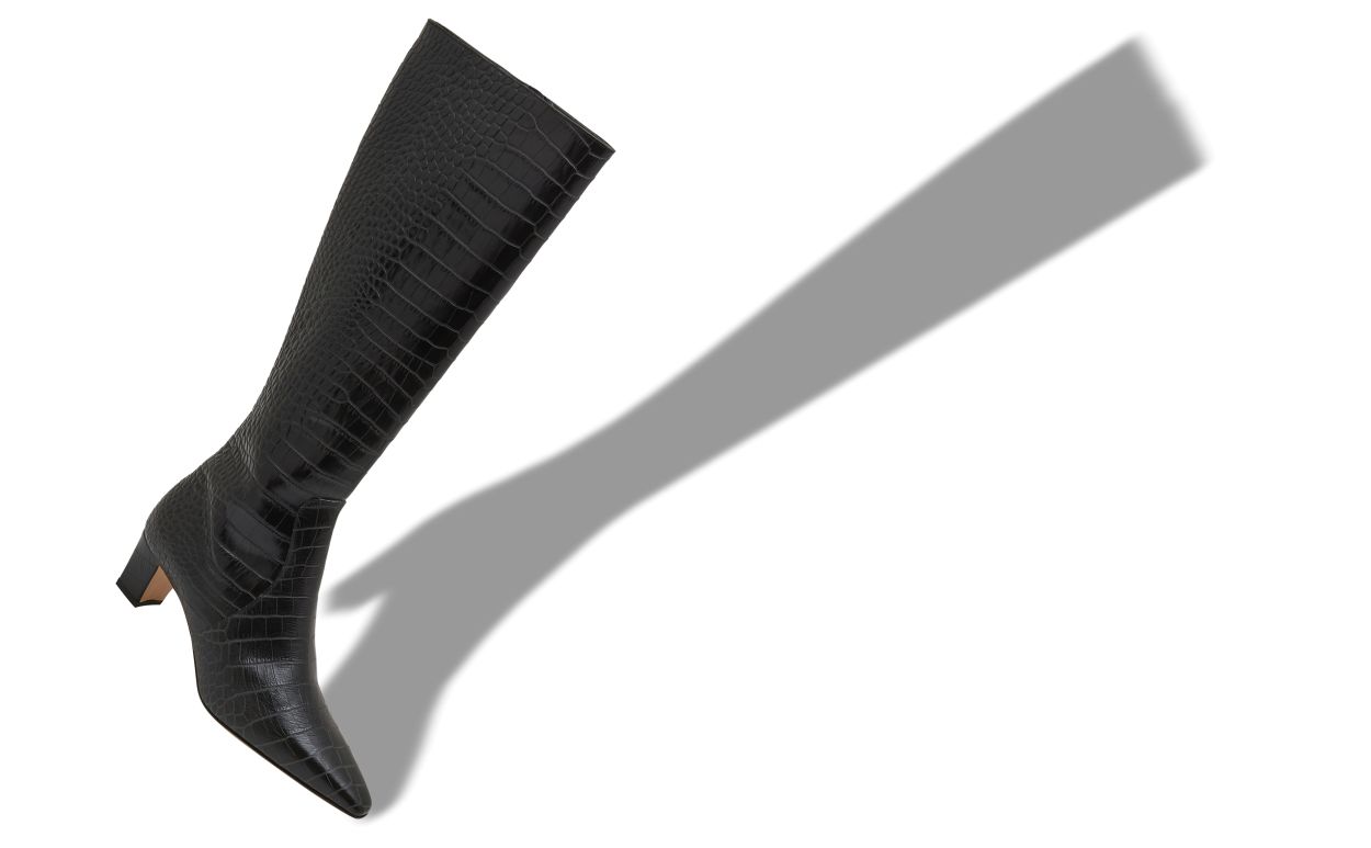 Botas Curtas de Couro de Novilho Preto