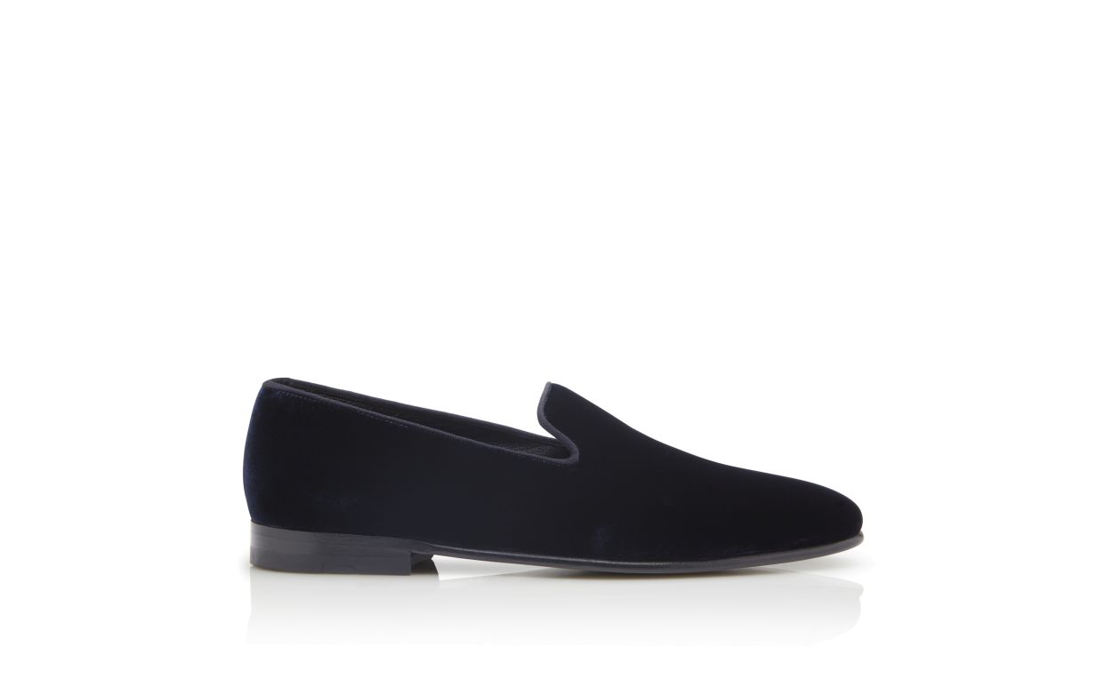 Mocassins de Veludo Azul Marinho