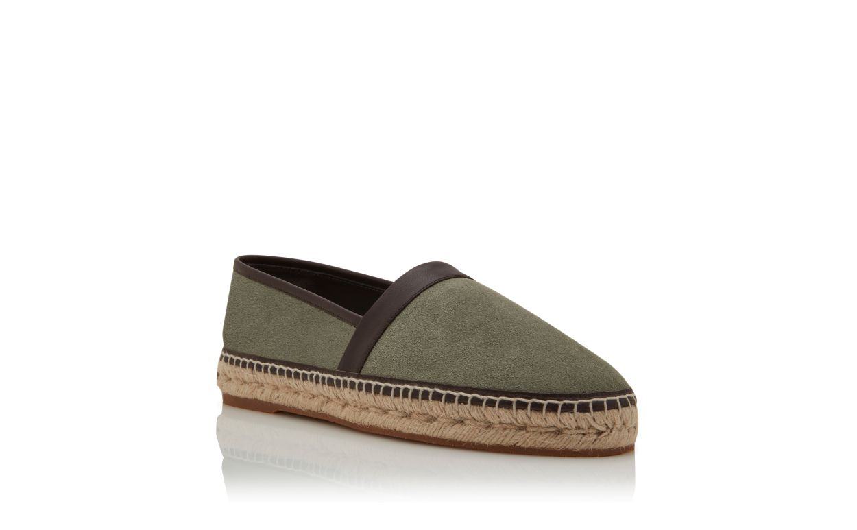 Espadrilles de Seda de Bezerro Verde Escuro