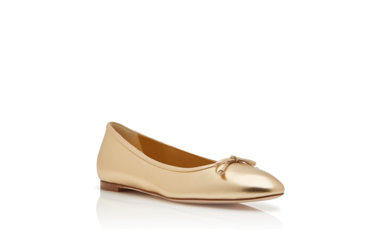 Sapatilhas Ballerina de Couro Nappa Dourado