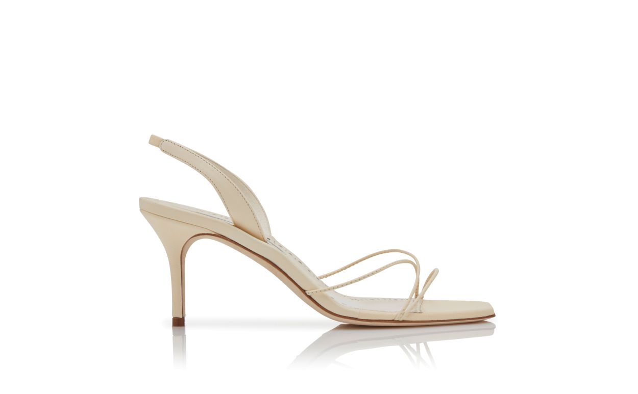 Sandalhas Slingback de Couro Nappa Cream