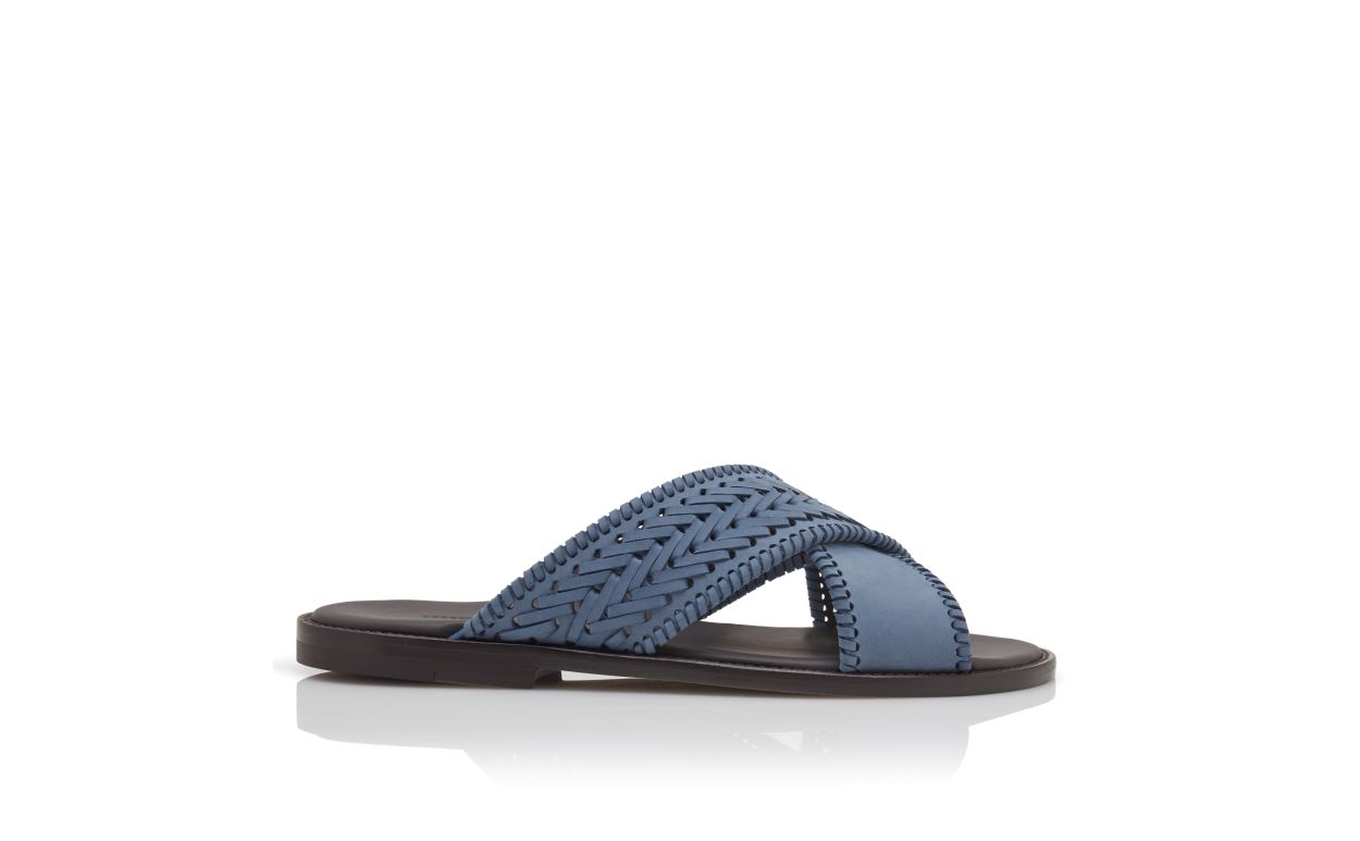 Sandalhas de Nubuck Azul Claro