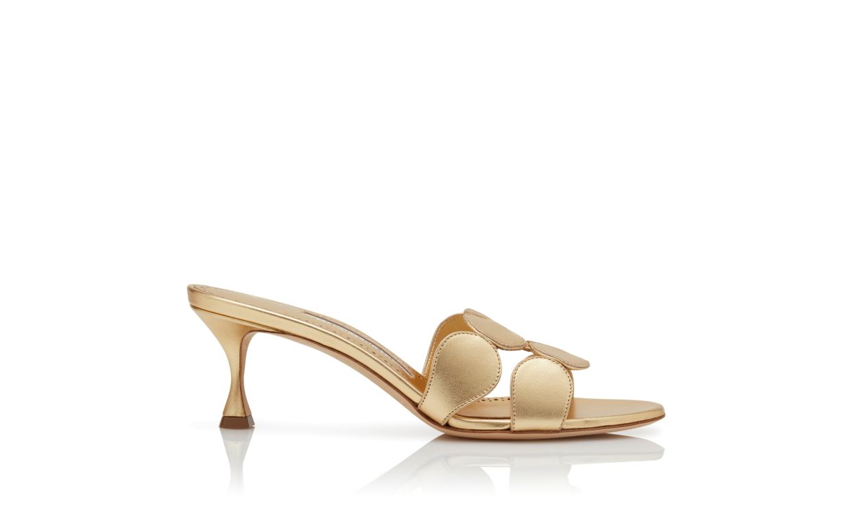 Mules de Couro Nappa Dourado