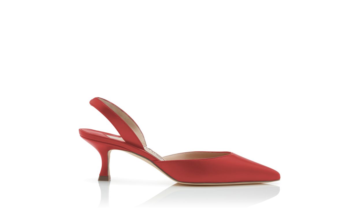 Sapatilhas Slingback de Couro Nappa Vermelho
