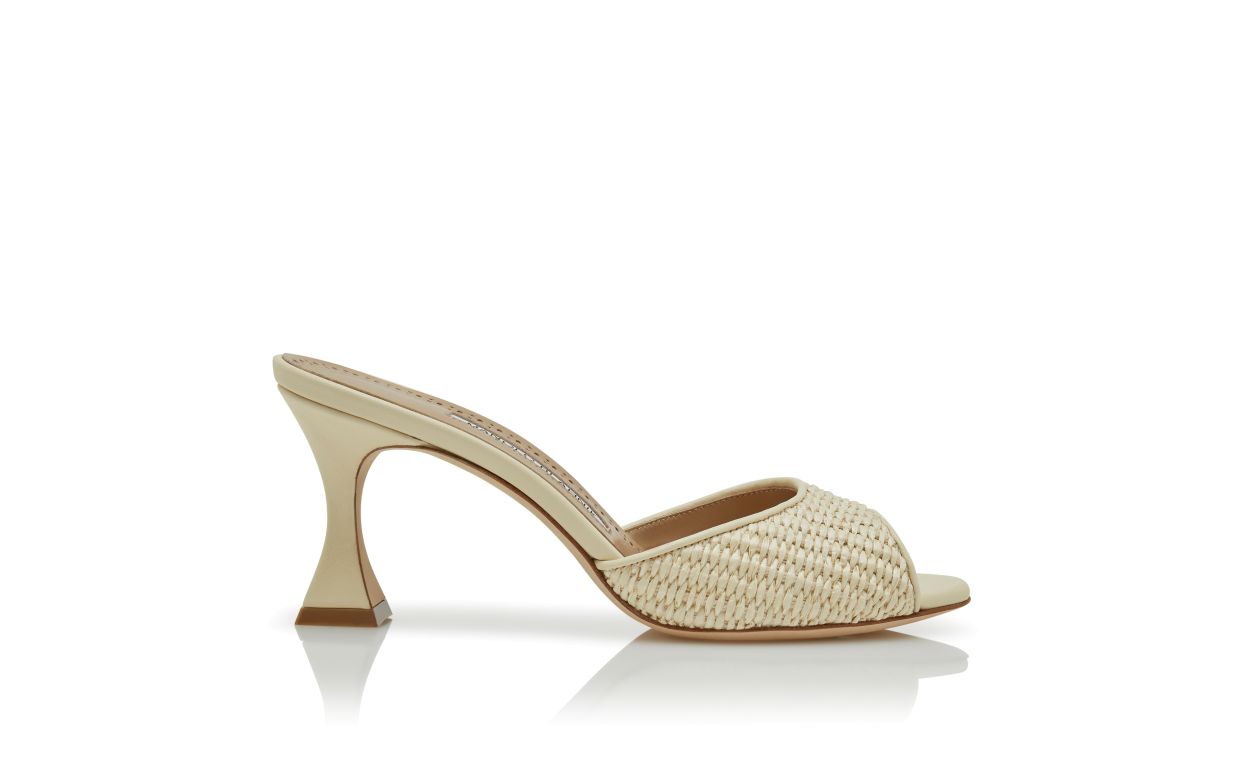 Mocassim de Raffia Bege Claro com Toque Aberto