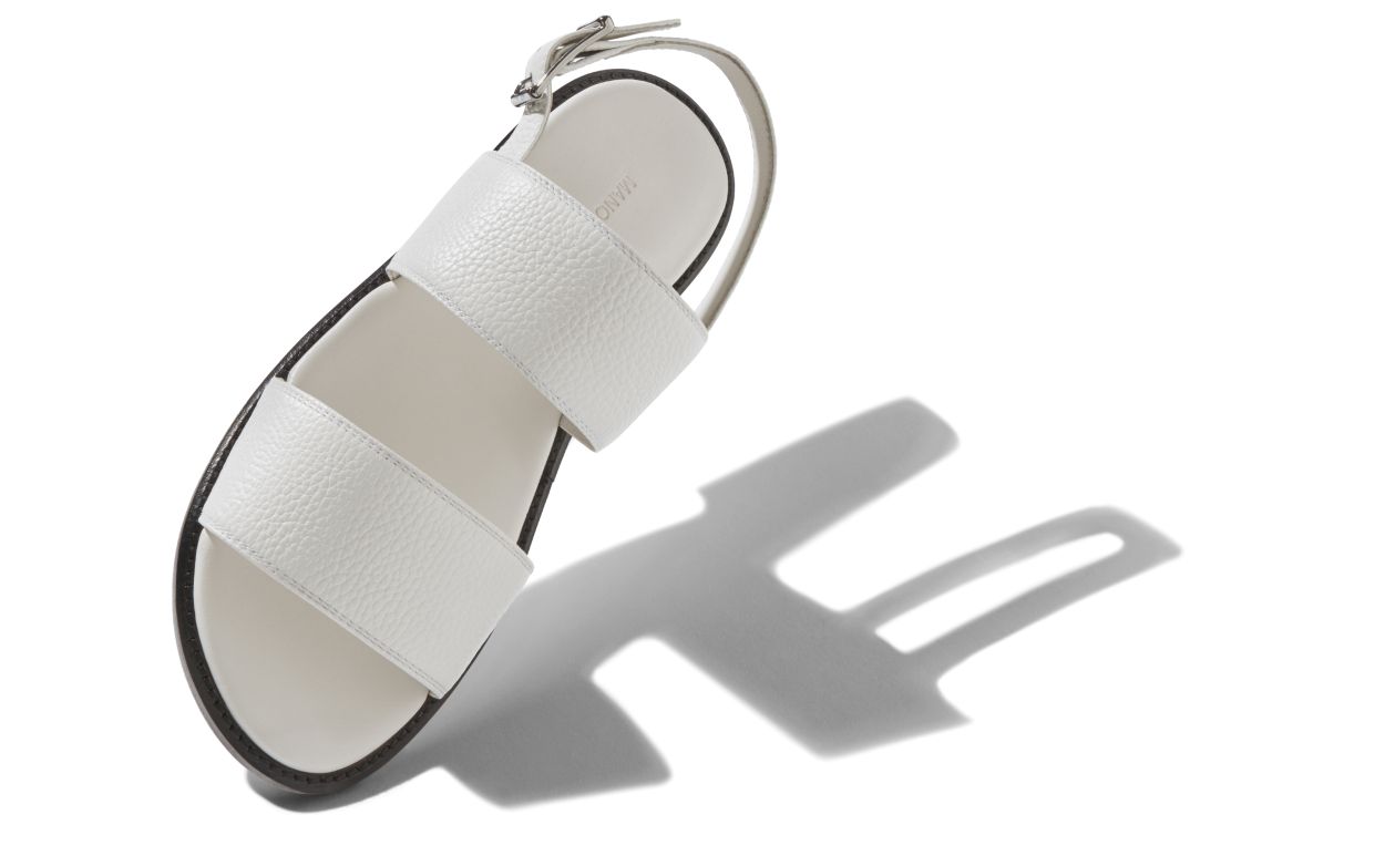 Sandalhas de Couro de Novilho Branco