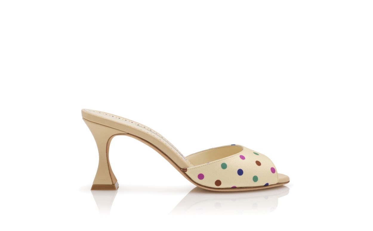 Mules com Detalhe de Pontinhos em Silk Cream