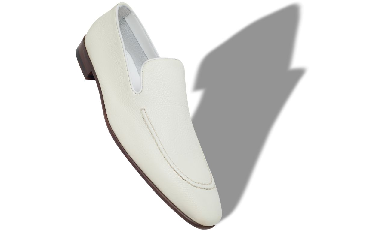 Mocassins de Couro de Novilho Branco