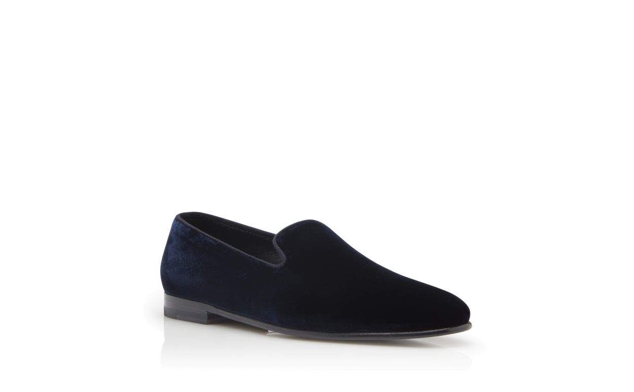 Mocassins de Veludo Azul Marinho