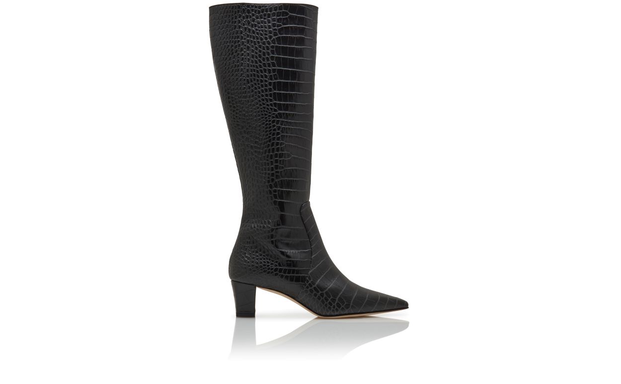 Botas Curtas de Couro de Novilho Preto