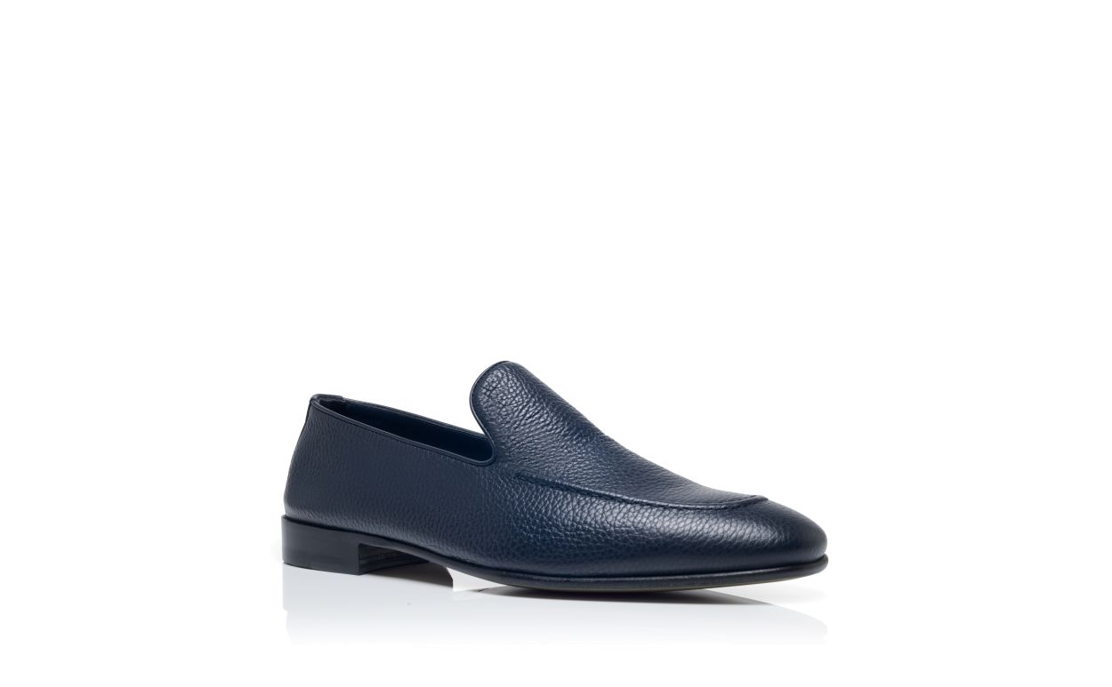 Mocassins de Couro de Vitela Azul Marinho