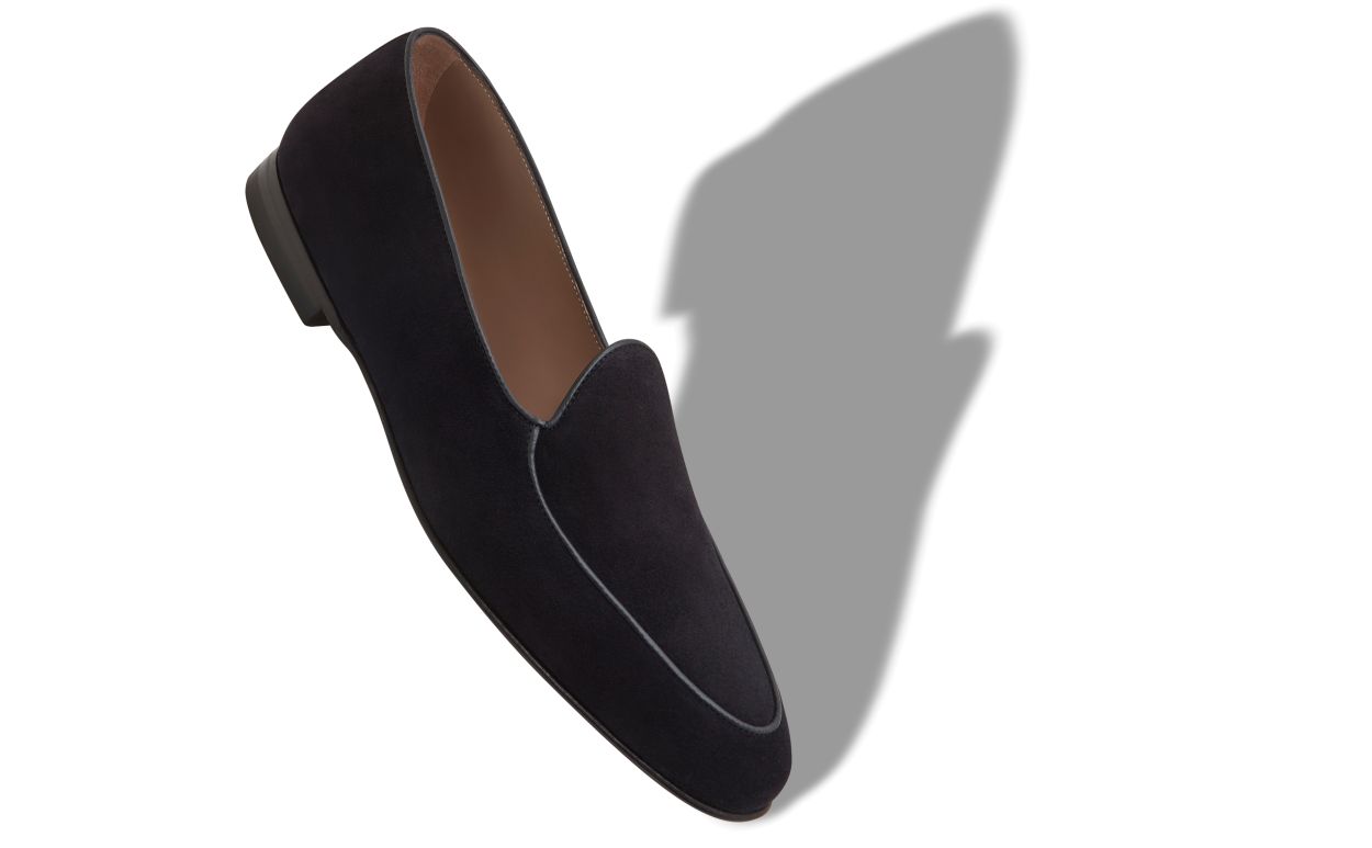 Mocassins de Camurça Azul-Marinho