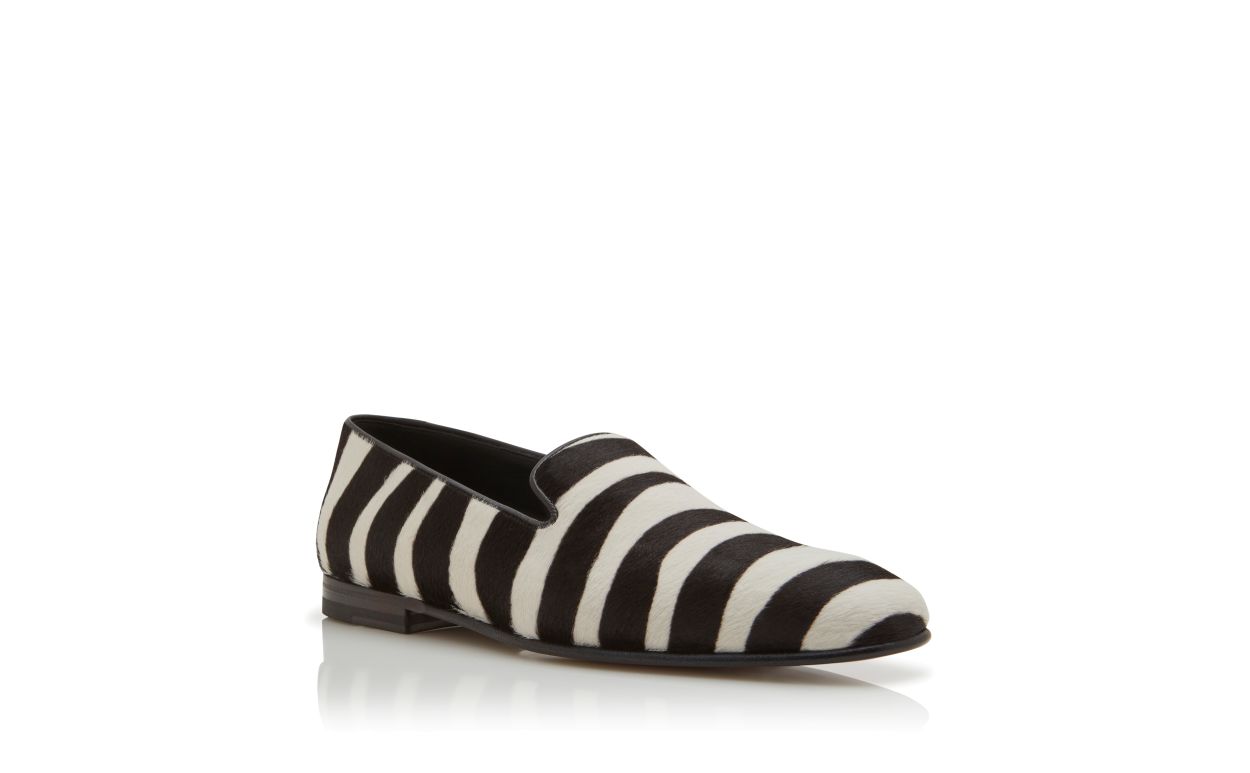 Mocassins de Couro de Bezerro com Estampa Zebra