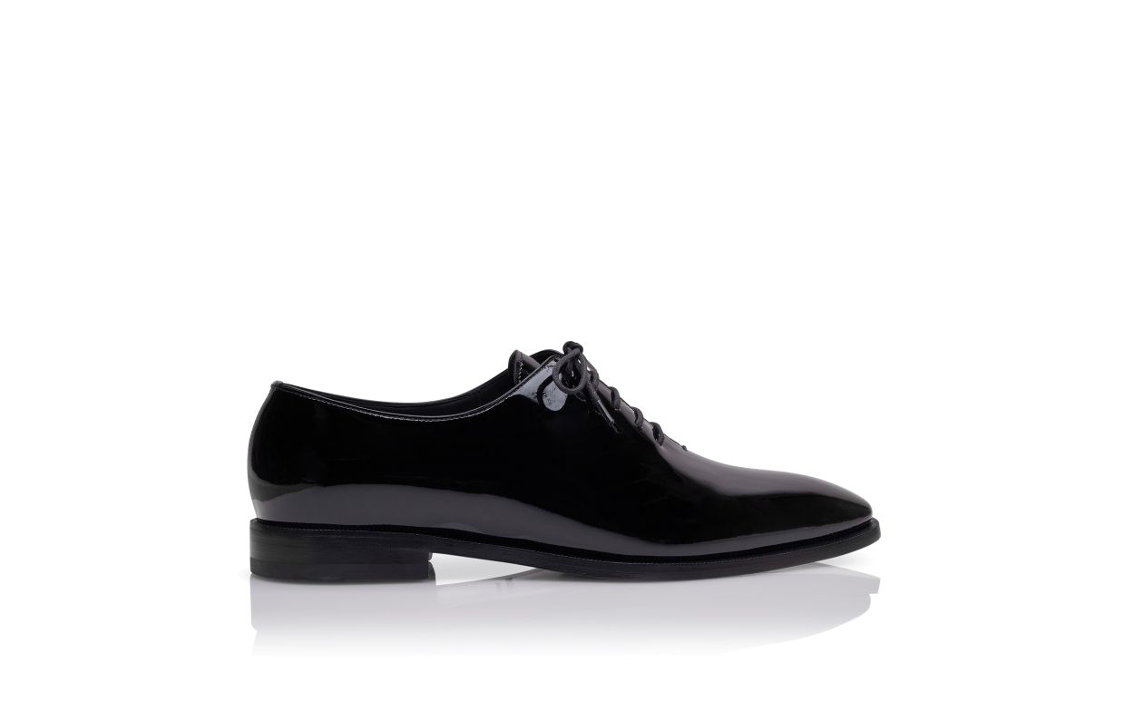 Sapatos de Couro de Novilho Preto com Cadarço