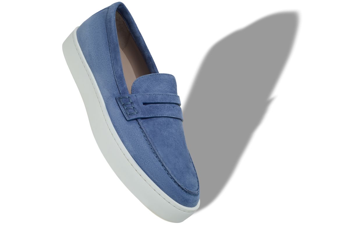Mocassins Slip-On de Camurça Azul