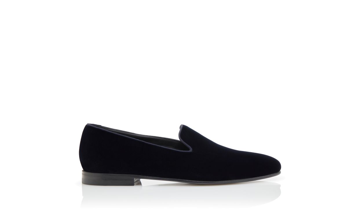 Mocassins de Veludo Azul Marinho