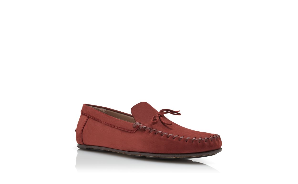 Sapatos de Condução em Couro Nubuck Marrom