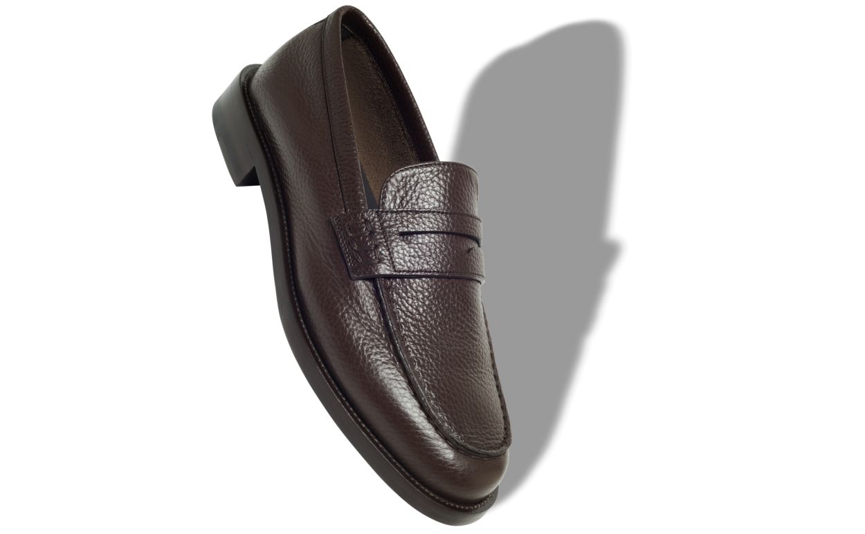 Mocassins de Couro de Bezerro Marrom Escuro