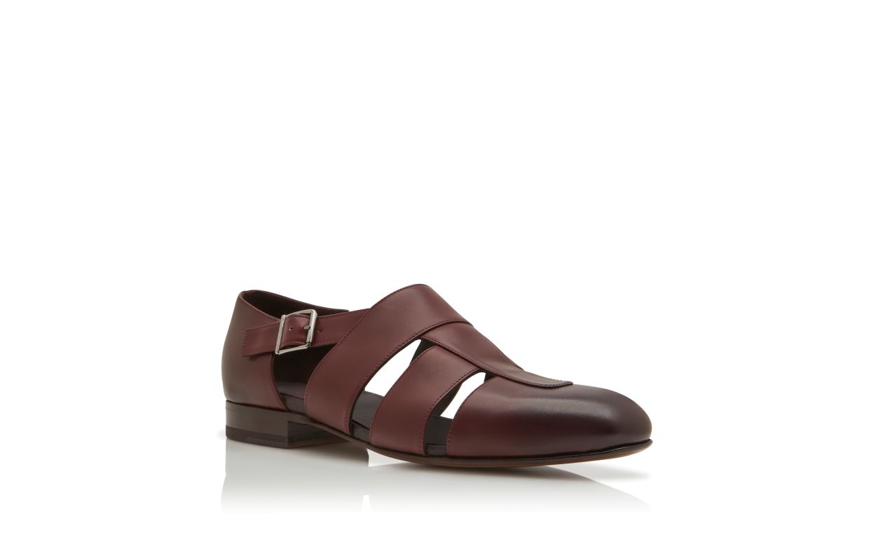 Sandalhas de Couro de Bezerro Vermelho