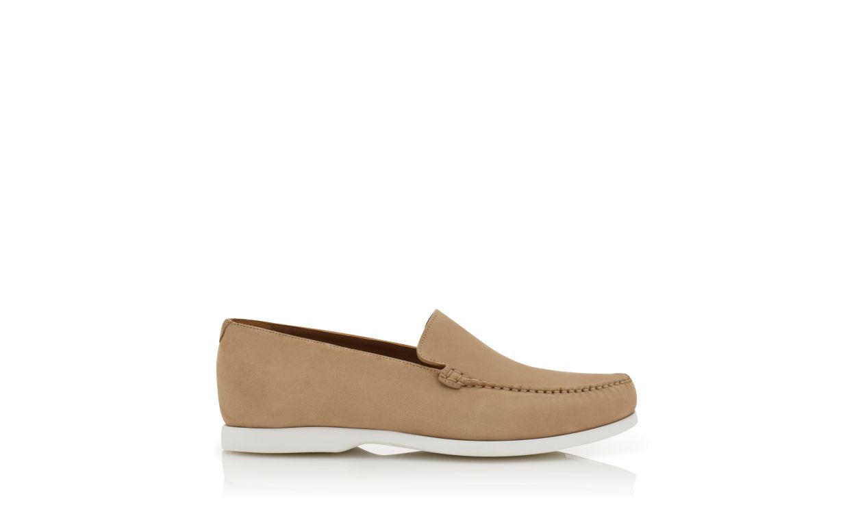 Sapatos de Barco em Couro Napa Bege