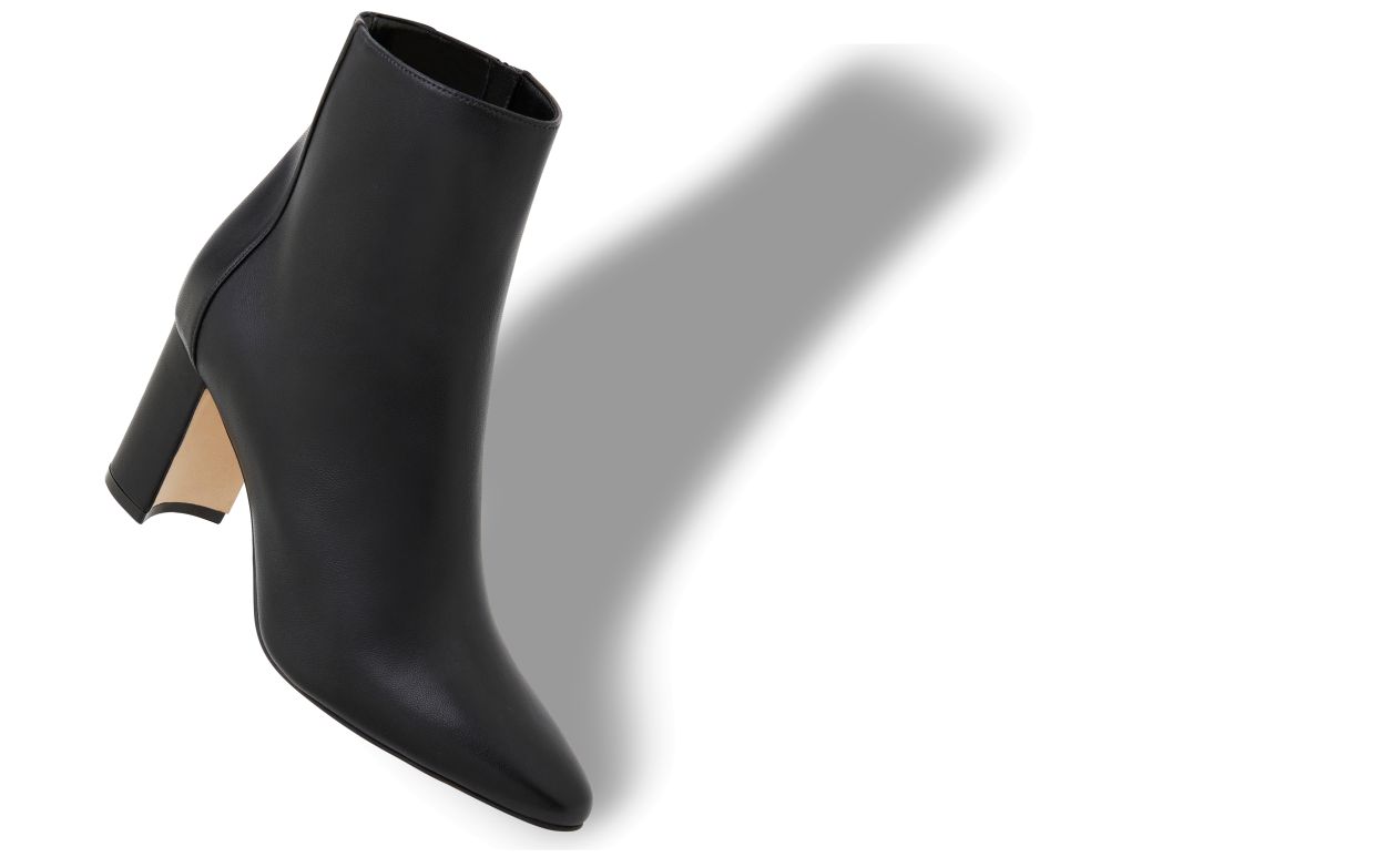 Botas de Cano Médio em Couro Nappa Preto