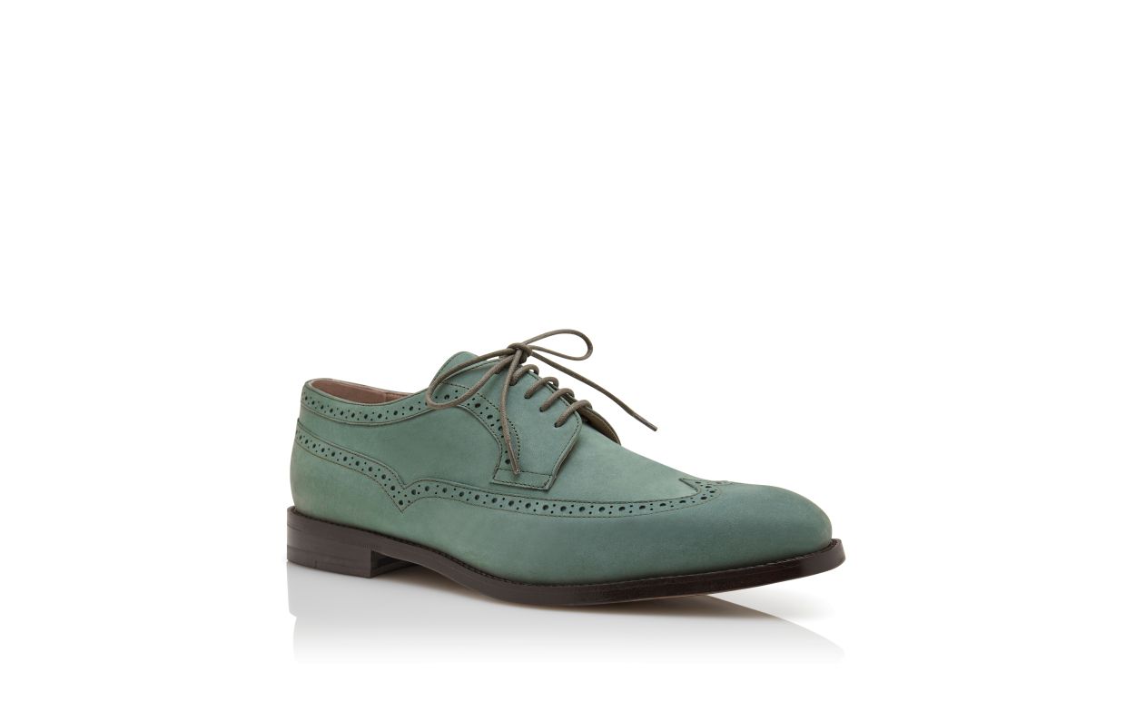 Oxfords de Camurça Verde Escuro com Cadarços