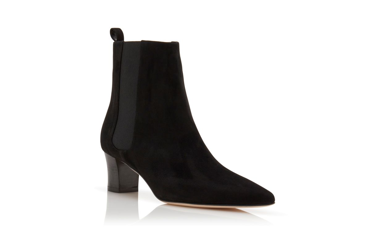 Botas de Cano Curto em Seda Preta