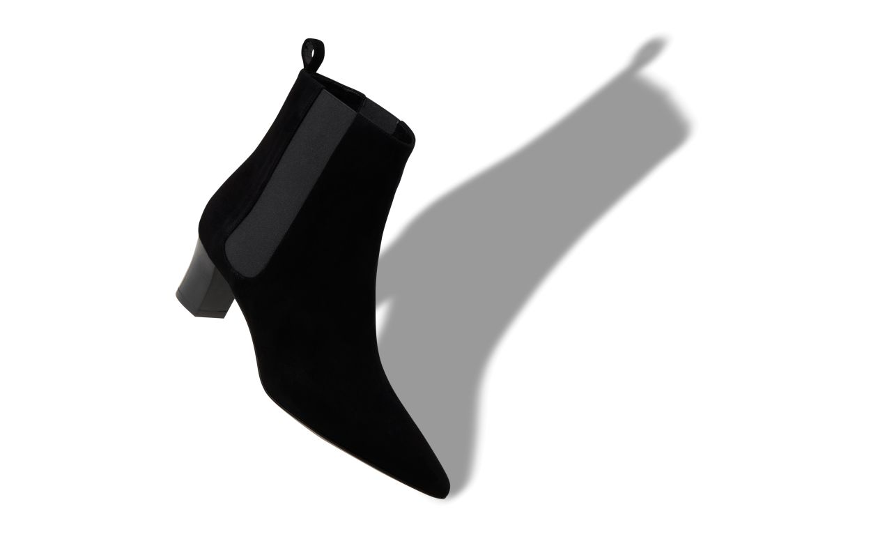 Botas de Cano Curto em Seda Preta