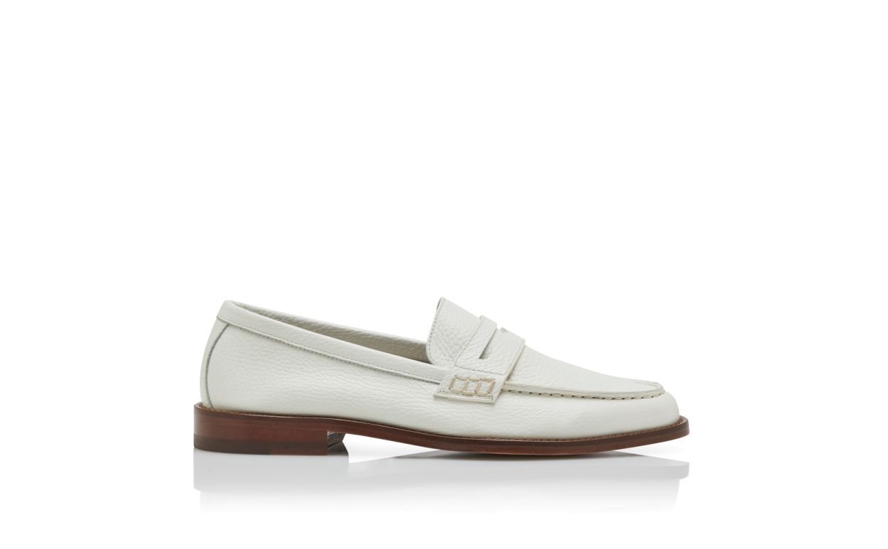 Mocassim Penny de Couro de Novilho Branco