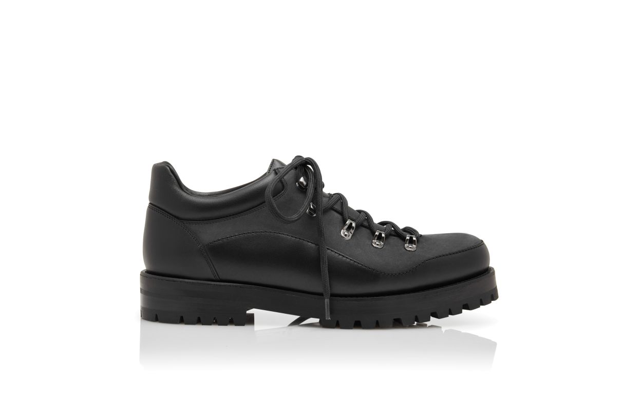 Botas de Couro de Novilho Preto com Cadarço