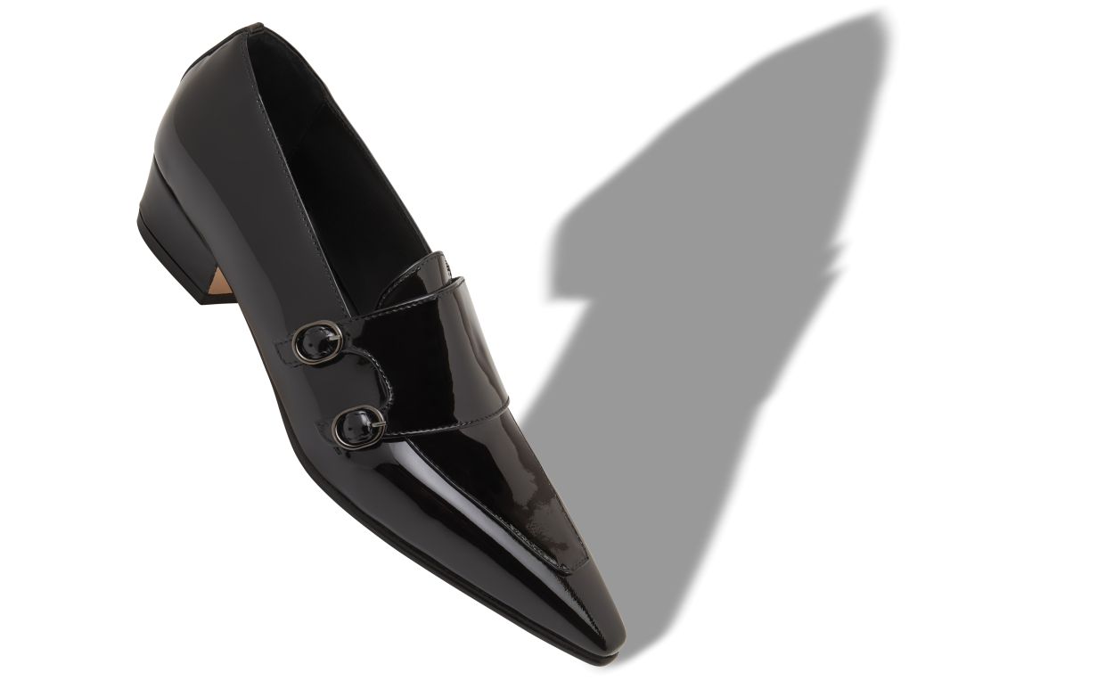 Mocassins de Couro Vernizado Preto