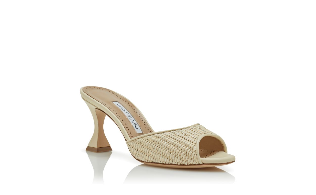 Mocassim de Raffia Bege Claro com Toque Aberto