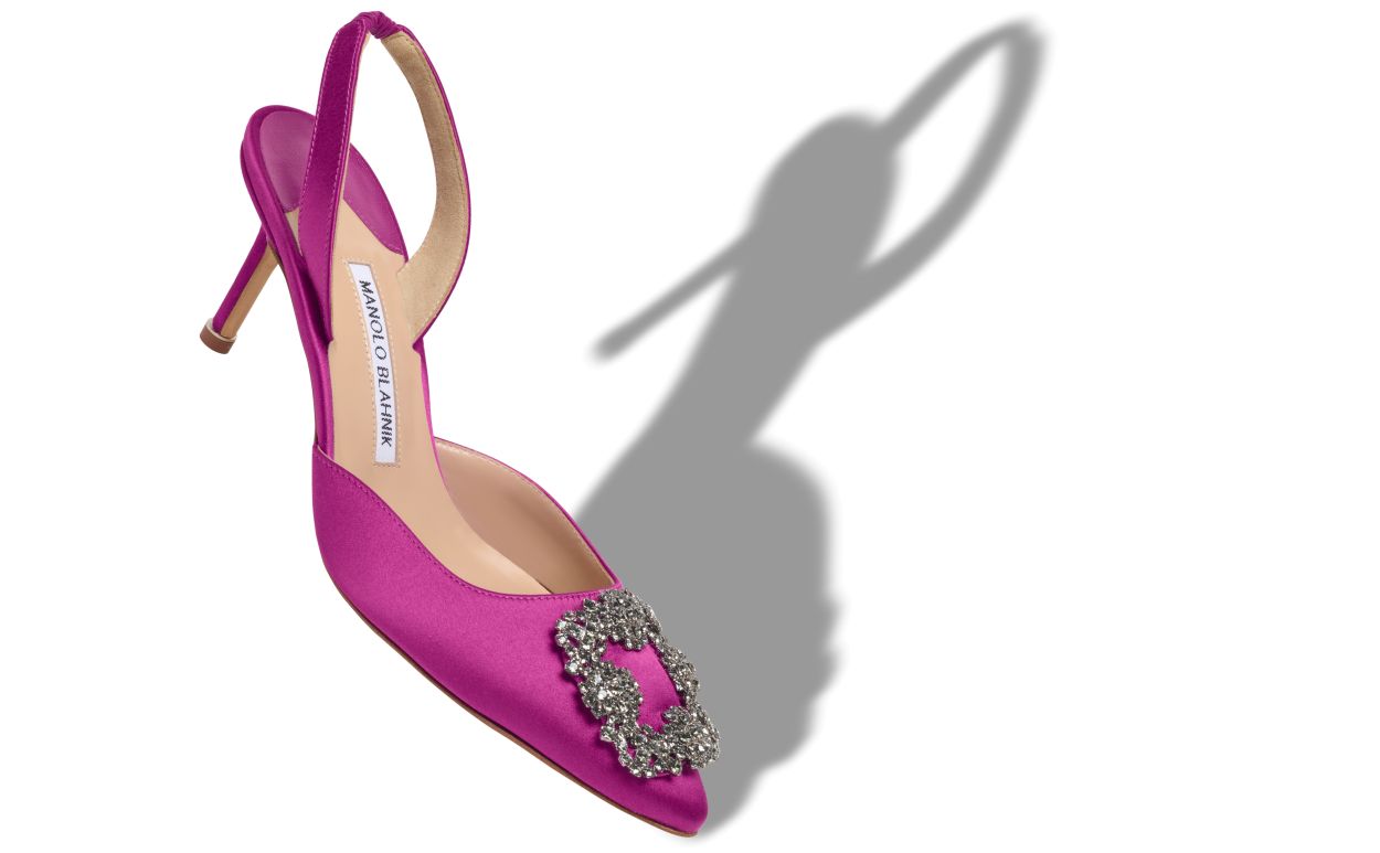 Sapatilhas de Pompom com Fivela de Jóia em Seda Rosa